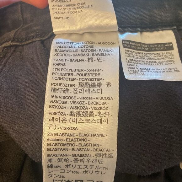 Levi's Black 711 Skinny High Waist Jeans Size 20W - Picture 9 of 9